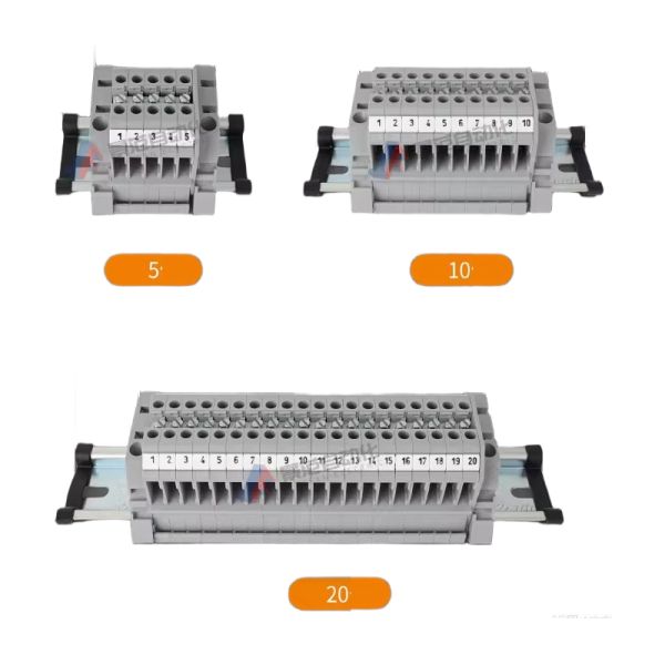 SAKZDU 2.5N DIN Rail Screw Clamp Terminal Blocks 800V 24A 2.5 mm² Wiring Gauge