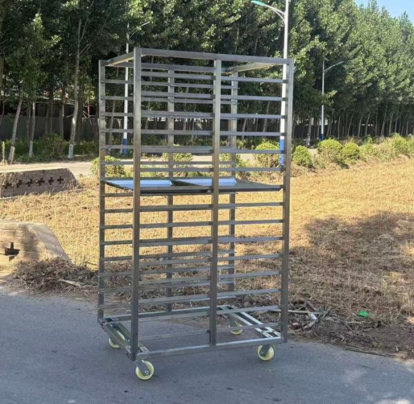 フレームホイール付きの二層商用パン棚