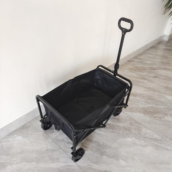 Outdoor Steel Frame Mini Camping Collapsible Wagon Cart With Adjustable Handlebars