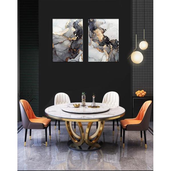 Современный столик из мрамора из нержавеющей стали с поворотным столом