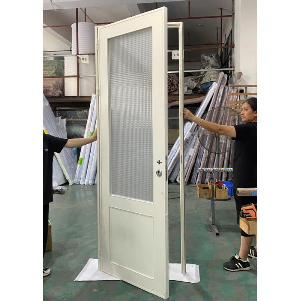  French Minimalism – White Aluminum Bathroom Swing Door