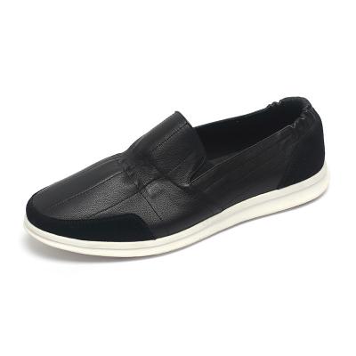 Black Lace Up Anti Odor Breathable Mens Genuine Soft Leather
