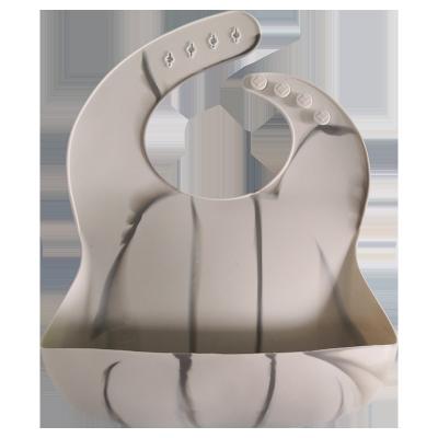 Full Printing Latex Free Customized Marble Silicone Baby Bib For Dinner