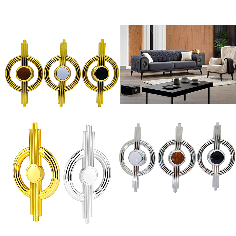 New Glossy Hollow-out Plastic Furniture Decorative Buttons Shaped Like Golden Ringed Planets Minimalist Sofa Ornament Buckles