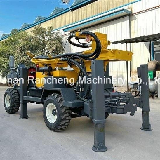 Wheel Trailer Mounted Borehole 220m Deep Water Well Drilling Rig Machine