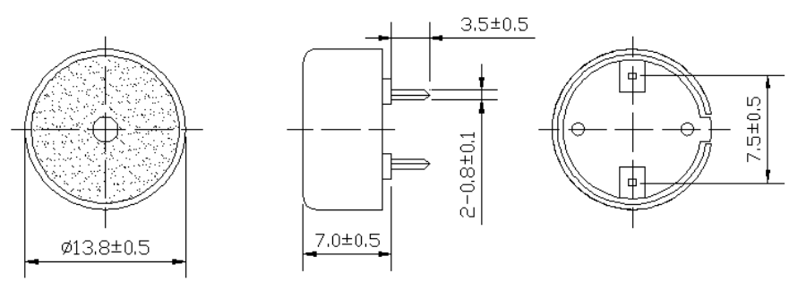 3V / 5V Mini Piezo Buzzer 1407 Пролетная игла Piezo Buzzer 2 штифты водонепроницаемая