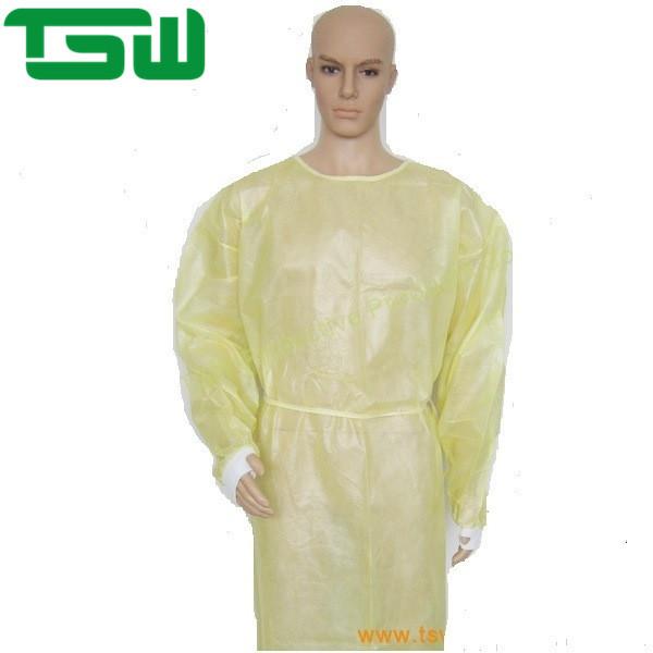 Single Use Elastic Cuff 55g Nonwoven Protective Isolation Gown