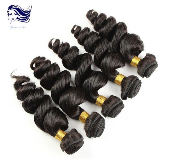 24 cabelos pretos naturais do Virgin de Remy do brasileiro do cabelo do Virgin da categoria 7A da polegada
