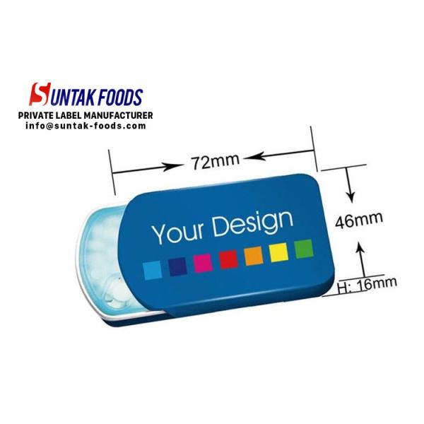 15g Sweet Confectionery Slide Tin Box Candy / Xylitol Mints For Fresh Breath