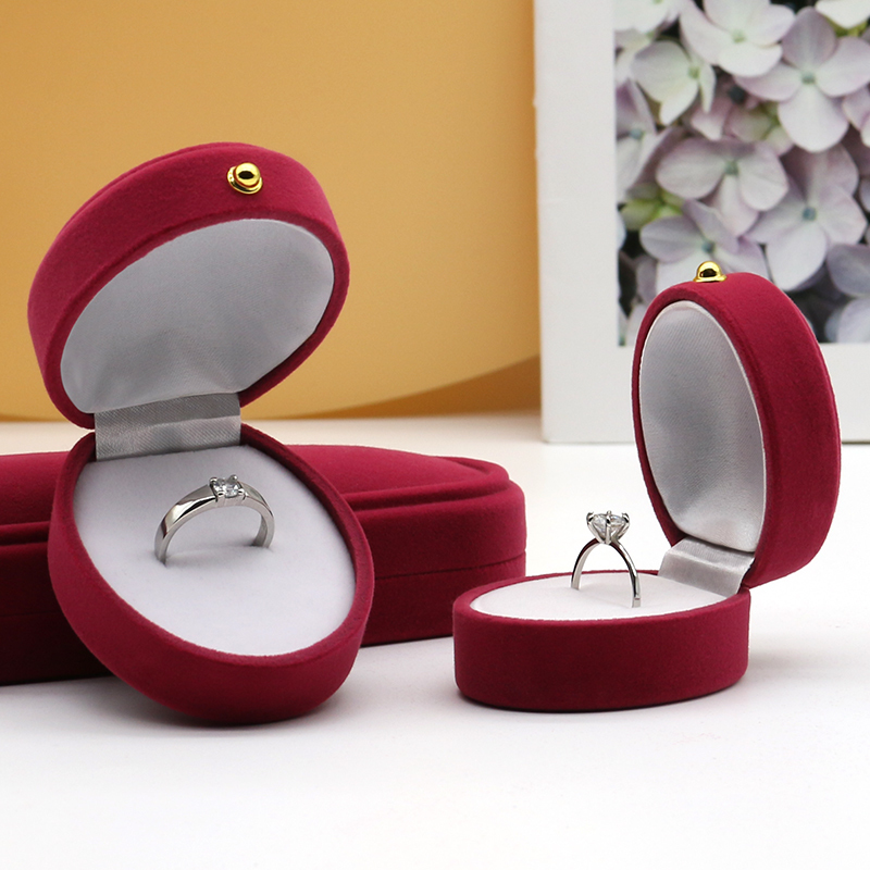 Modern Luxury Velvet Jewelry Box Set Exclusive Red Packaging For Rings Earrings Necklaces