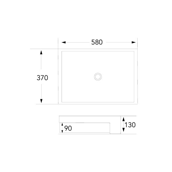 Modern Ceramic Bathroom Sink Small Counter Top Basins Rectangle Without Overflow