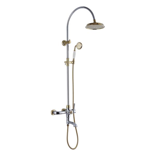Modern Design Rose Gold Thermostatic Exposed Shower Set With Handheld Shower Anodized
