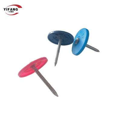 Multi Colored Small Plastic Cap Nails Customized Length Corrosion Resistance