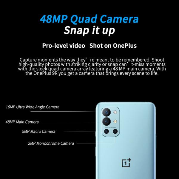 Global Rom OnePlus 9R 5G Smartphone 12GB 256GB Snapdragon 870 120Hz 65W Warp 48MP NFC OnePlus 9 R Mobile Phone