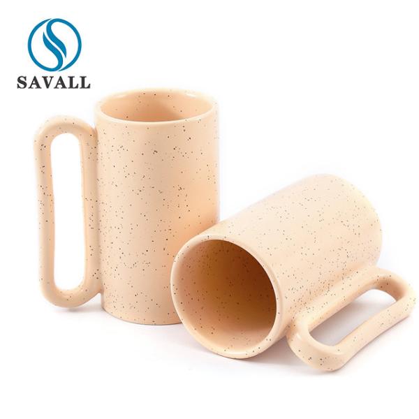 Savall Tropical Ceramic Cup With Long Handle Vintage Spray