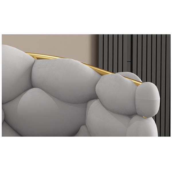 Metal Artist Dressing Table Chair Gold Makeup Blue Gray Velvet