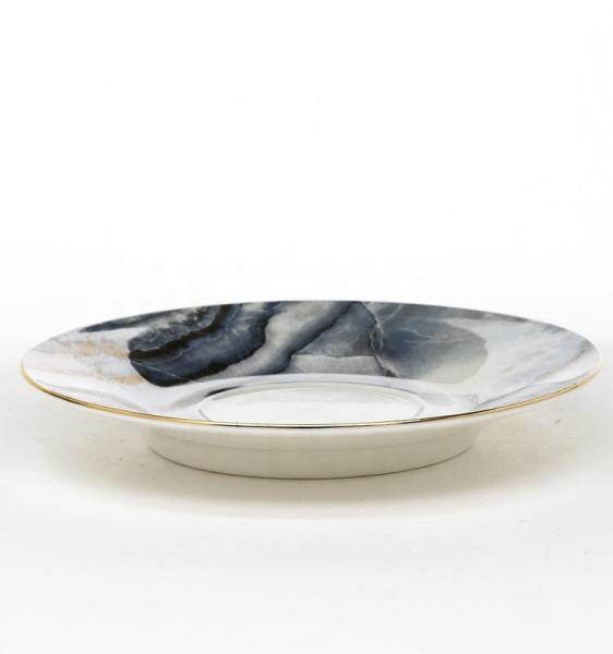 Marble design high-end cup and saucer gift set porcelain coffee tea cups and saucers