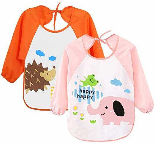 Cute Unisex Baby Bibs / 6 Months-3 Years Baby Weaning Bibs With Sleeves