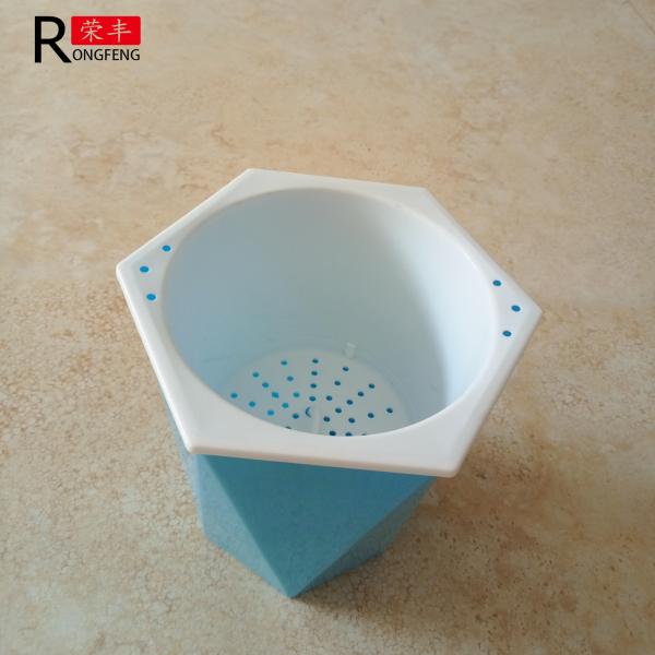 Blue Purple Plastic Flower Pots Cyclic Water Absorption OEM / ODM Available
