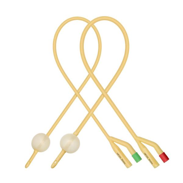 Wholesale Medical Disposable Yellow Urinary 2 Way 3 Way Fr6-30 Latex Foley Catheter