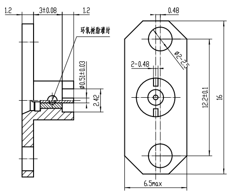 PCB SMA 2 Hole Flange Connector Male SMPM Connector DC-18GHz