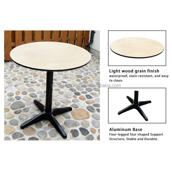 Round Aluminum Contemporary Outdoor Dining Tables for Events Parties Hotels Parks & Gyms
