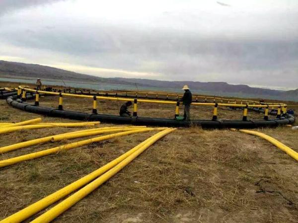 Aquaculture Anti Wave HDPE Fish Cage 10m 60m Diameter With Floating Pipe