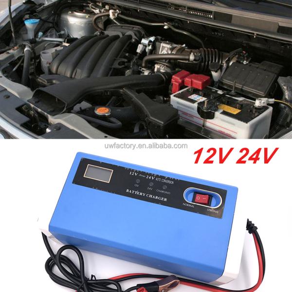 Electric Input 12V/20A Full Automatic Battery Chargers with 10A Power LCD Display Power Puls Repair and Wet Dry Feature