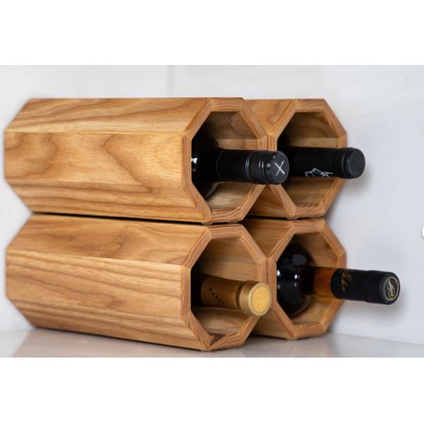 High Quantity Stackable Wooden Wine Holder for Customizable Made Countertop Wine Rack