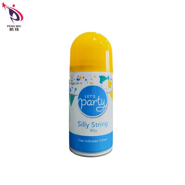 Odorless Yellow Silly String Spray Durable For Graduation Birthday