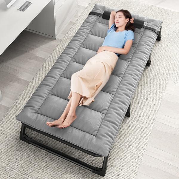 Adjustable Camping Cot with Pillow Folding Patio Chaise Lounge Pool Chair Outdoor for Beach Foldable Portable Bed