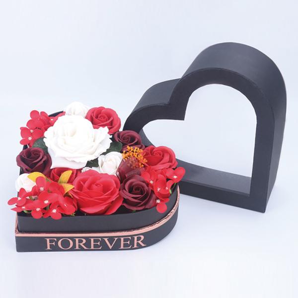 Mini double boîte en gros d'emballage de fleur de coeur de cadeaux les épousant