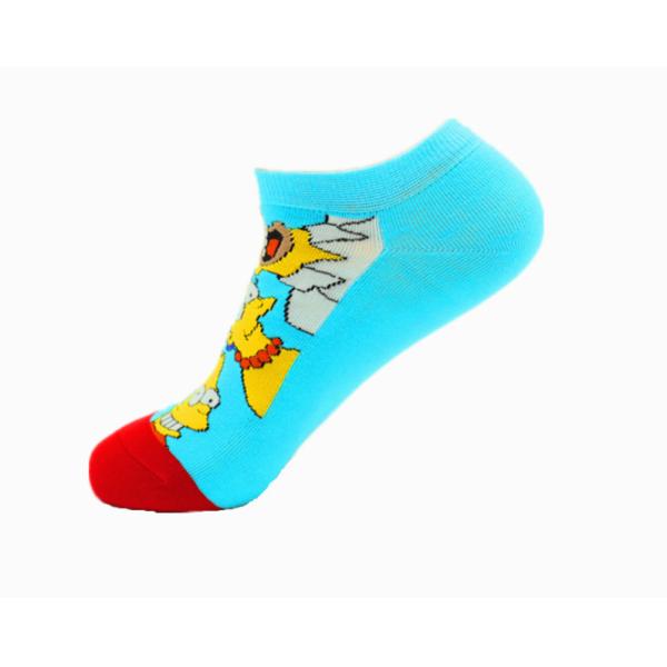 Popular Cartoon Patterned Ankle Socks , Jacquard Logo Childrens Ankle Socks