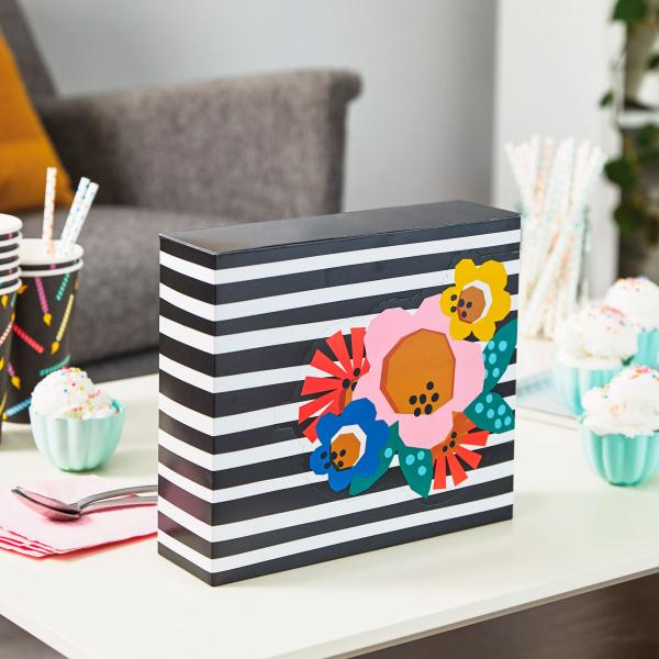 Floral And Stripes Fun Zip Gift Rigid Packaging Box Glossy / Matt Lamination