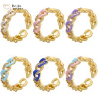 Joia chapeada ouro de Diamond Rings 18K do esmalte da corrente de Cuban Link