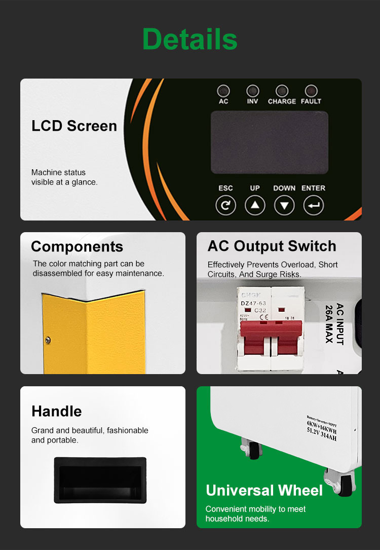 6KW‑10KWh 51.2V Mobile Off‑Grid All‑In‑One ESS for Solar Home Backup Power Supply