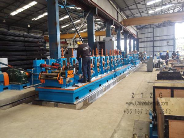 Oval Ztzg Galvanized Erw Steel Pipe Mill Making Machine