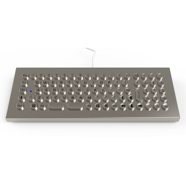 IP65-IP68 Compact Small Footprint Stainless Steel Desktop Keyboard With Numeric Keypad And Optional Function Keys