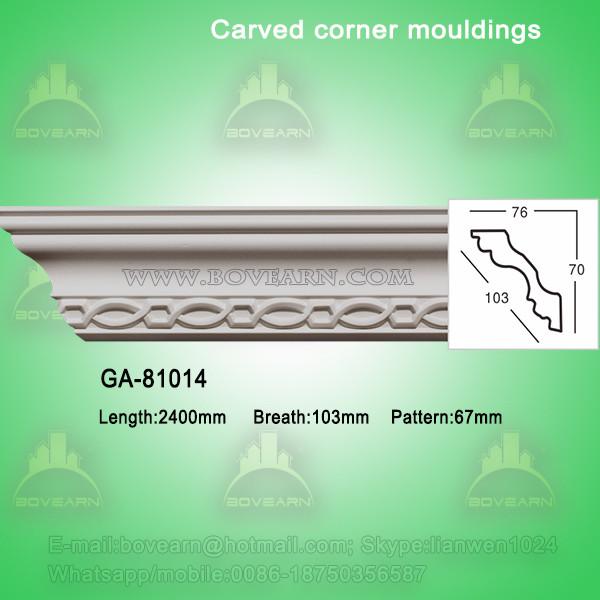 Good Quality European- style Decorative PU Carved Crown Moulding for Ceiling