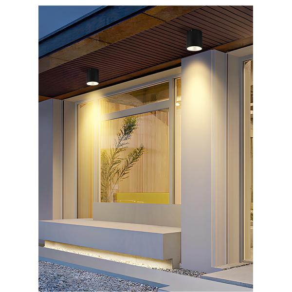 Outdoor Wall Mounted Cylinder Lamp Black LED Downward Column Outdoor Garden Lamp Cree COB Led 15W 3500k