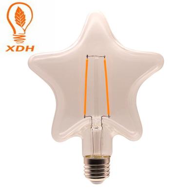 O diodo emissor de luz Cinco-aguçado Edison Bulbs retro 220V 2W 4W da estrela de S135 E27 conduziu o bulbo do filamento