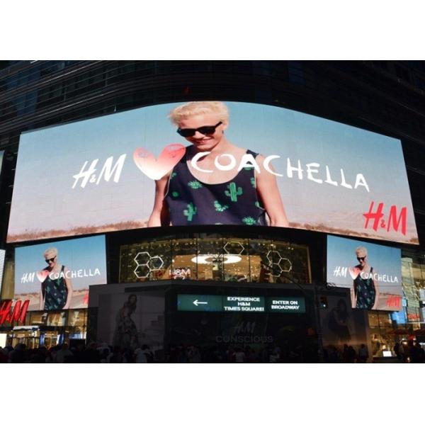 Curved P16mm Digital Advertising Board , Led Digital Billboard 281 Trillion Colour