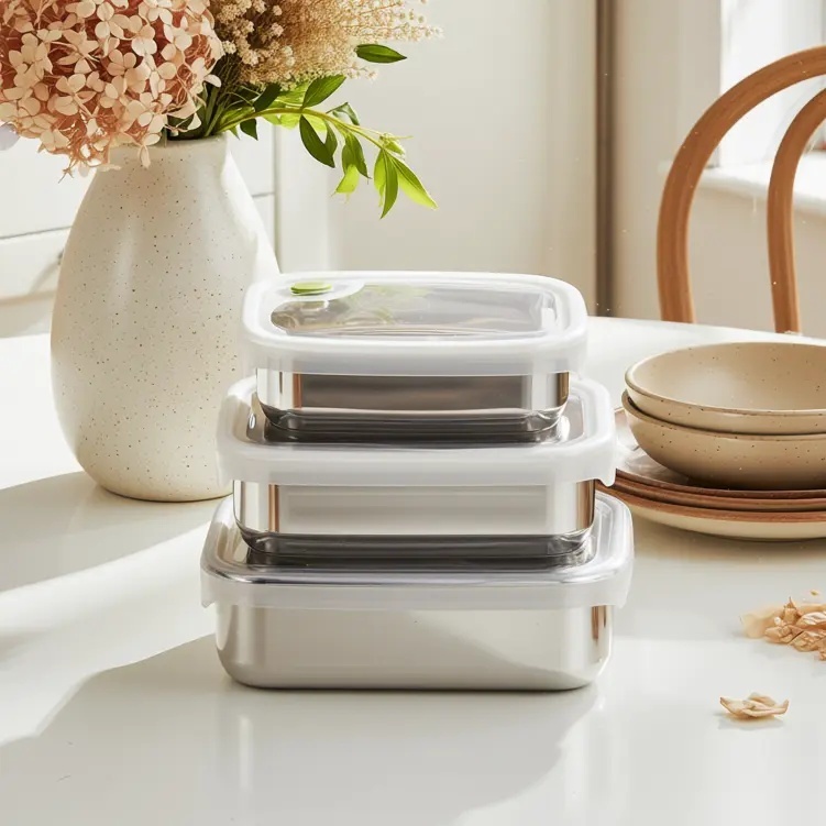 IKOO Stainless Steel 304 or 316 Food Storage Container with Silicone Lid and Leak-proof Design
