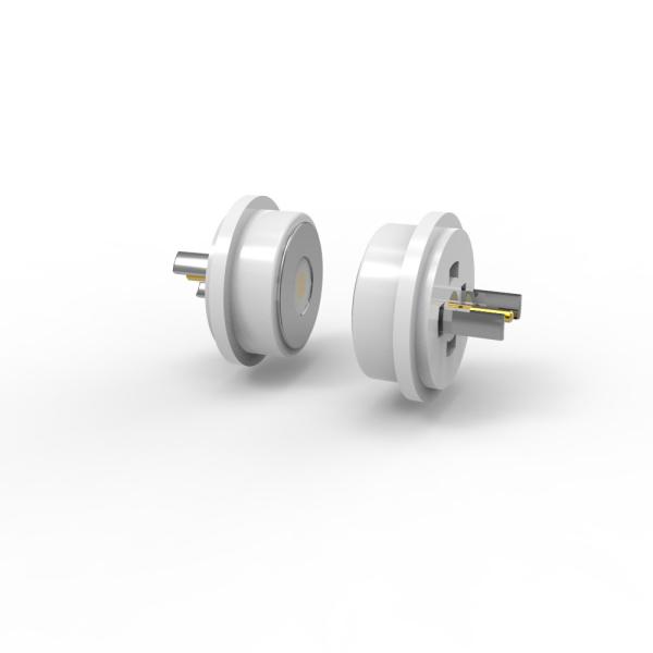 Connecteurs à broche Pogo magnétique blanche 2 broches Connecteur mâle et femelle 8.0 mm