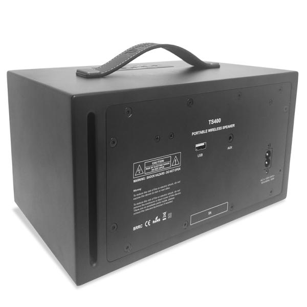 Enceinte Bluetooth en bois de 80W avec TWS et batterie rechargeable