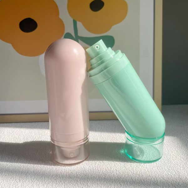 15ml 30ml 50ml Plastic ABS Cosmetic Packaging Luxury Concealer Foundation Lotion Airless Pump Bottle With Clear Cap Mist Sprayer Cream Pump Head Upside Down Vacuum Pressed