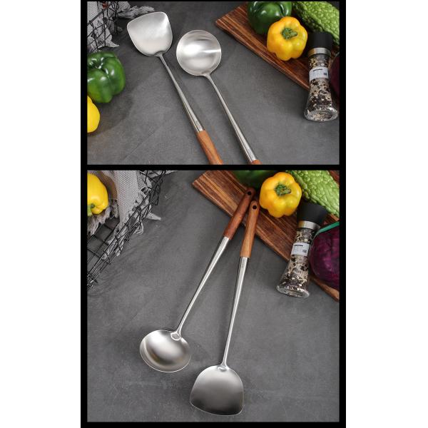 Выдвинутые утвари кухни нержавеющей стали шпателя Rosewood 304 ручки