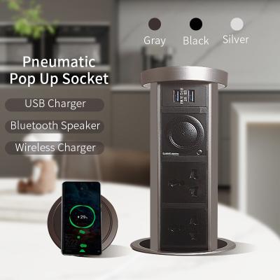 13A  250V Pneumatic Rise Pop Up Desktop Socket For Kitchen Counter Spill Proof 2  Ways Power Ou