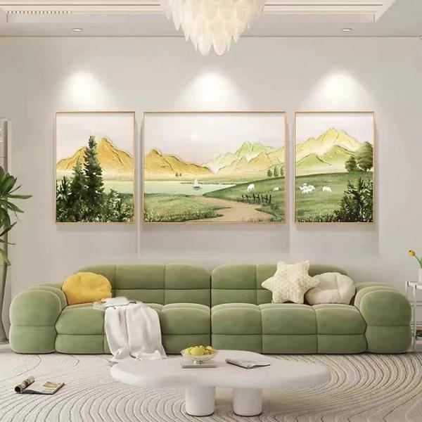 Peinture murale personnalisée pour la décoration de la maison Peinture peinte à la main Paysage coucher de soleil Peinture à l'huile texturée