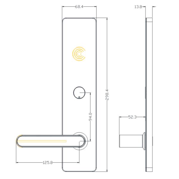 Оцинковывайте замок карты черного цвета умный RFID пушечного металла для применения гостиницы